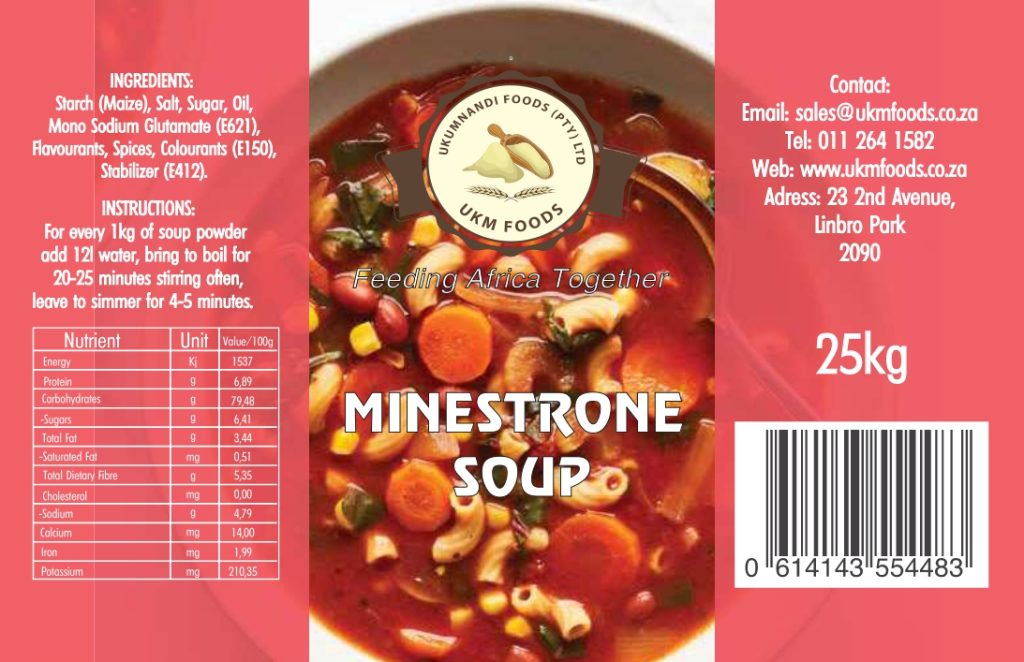 HIGH RES Minestrone Soup 25kg