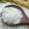 asian rice in wooden spoon
