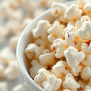 Close up of popcorn in a bowl